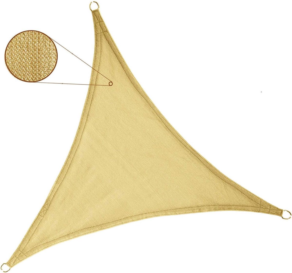 Schaduwzeil Driehoek - Zonnezeil Luifel - Buiten Zonnen - UV-bestendig - 5x5x5 m - Beige