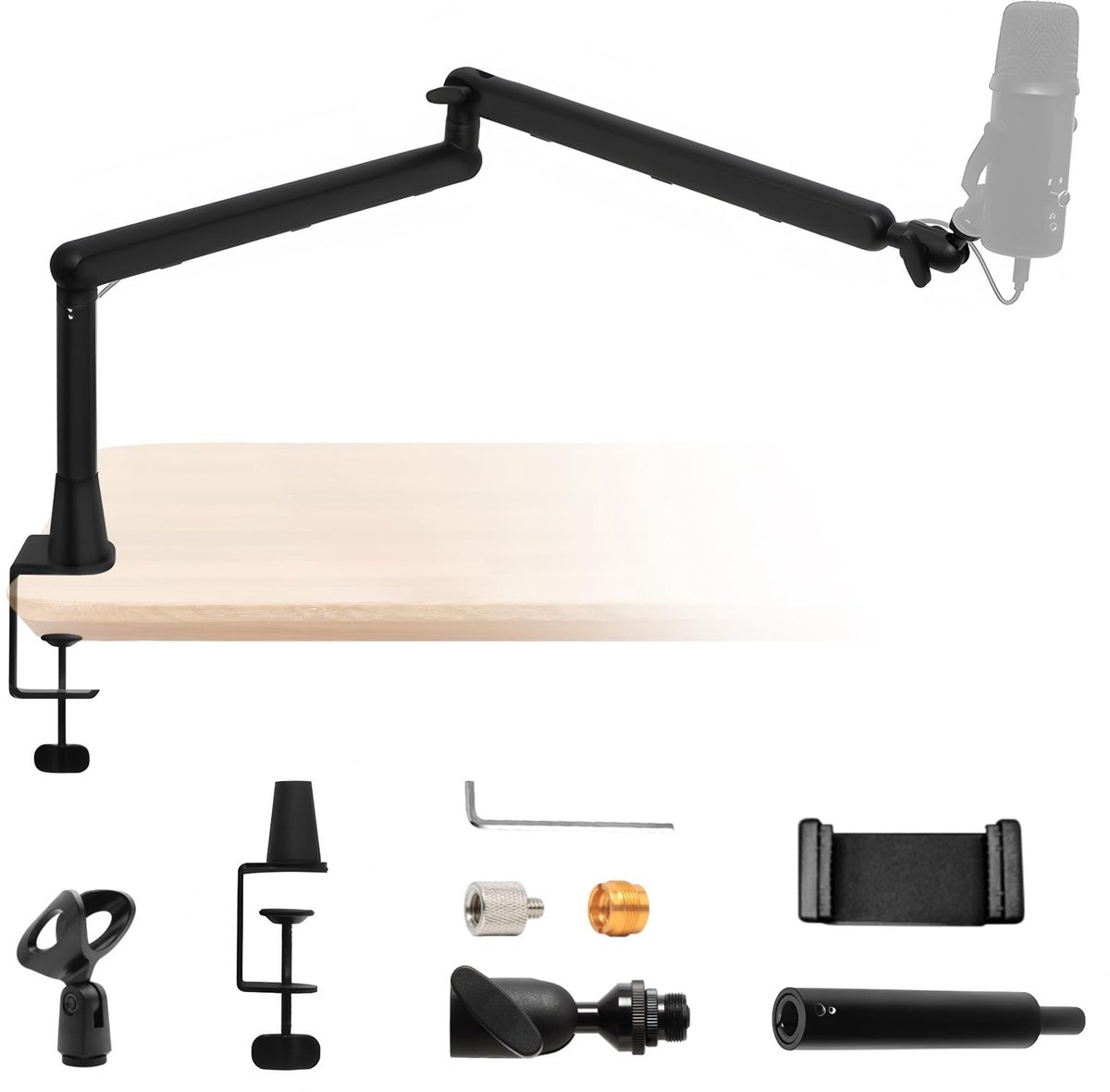 Dailygoods- Microfoonarm Hoogte Verstelbaar - Microfoonstandaard - Multifunctioneel - Flexibel Instelbaar - Bureau Standaard - Geschikt voor Opname
