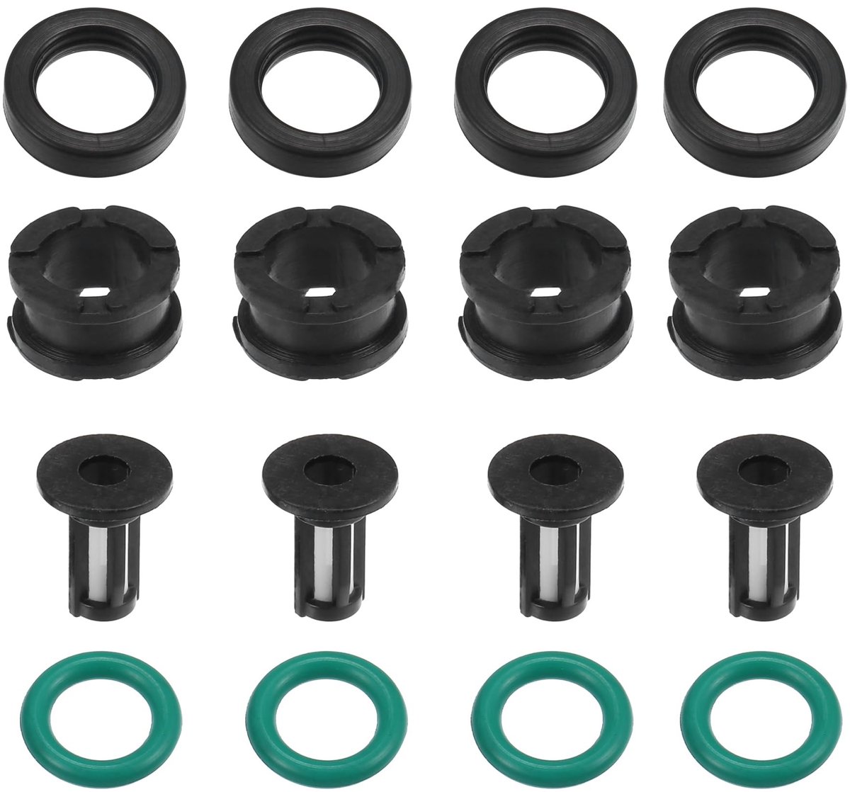 Dailygoods- Brandstofinjectoren Afdichtingen Set van 4 - O-ringen/Rubber - Duurzaam/Kunststof - Eenvoudige Installatie - Voorkomt Olielekken - Diverse Diameters - Afdichtringen