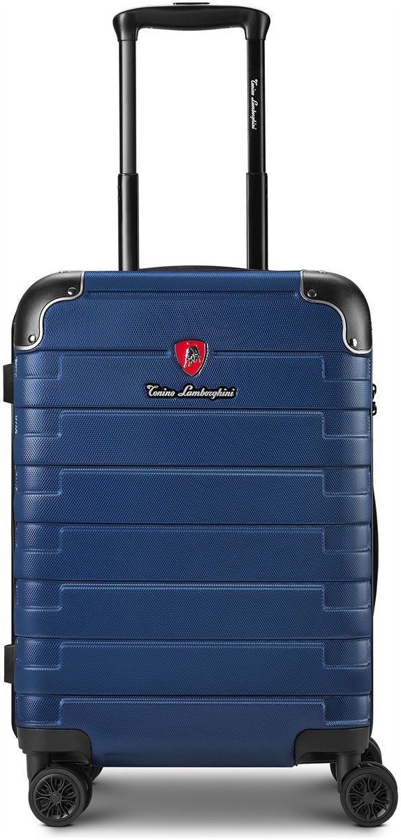 Tonino Lamborghini Milano 4 wielen Cabinewagen S 54 cm met uitbreidingsplooi - Harde bagage - TSA slot - navy