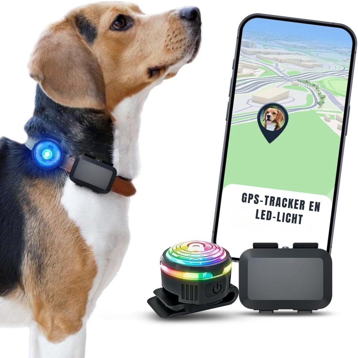 QUOVO® GPS Tracker hond - GPS Tracker - GPS Trackers - Zwart - ‎6cm x 4cm x 2cm