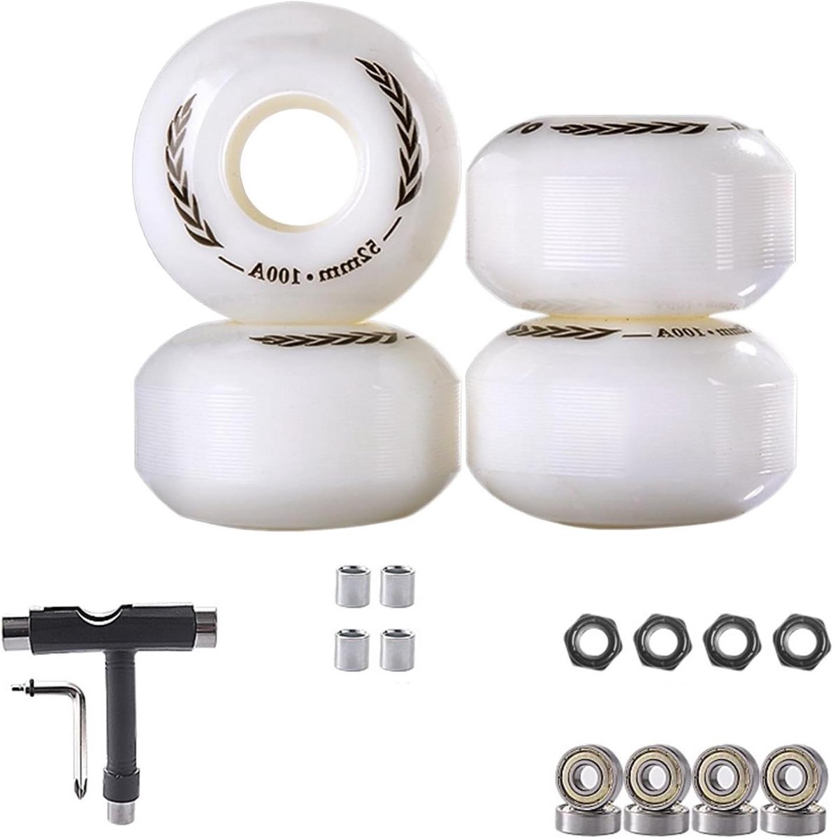 Skateboardwielen Set Skatetoebehoren Trucs Uitvoeren Hoge Hardheid 4 stuks 52/54 mm