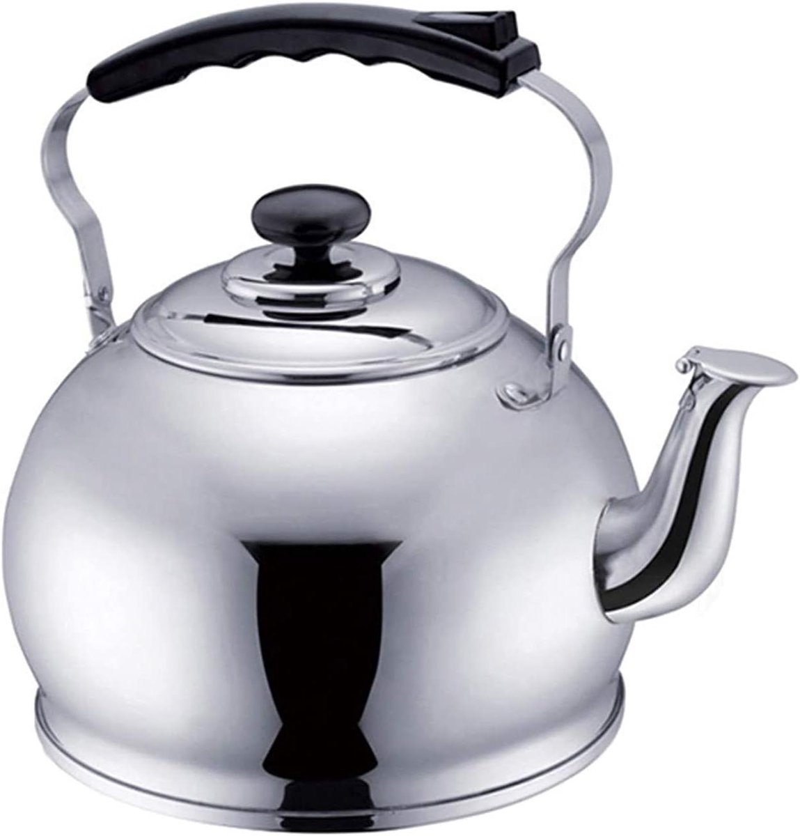 Fluitende theeketel - Koffieketel waterkoker - Water koken - Roestvrij staal - 4 liter - Zilver