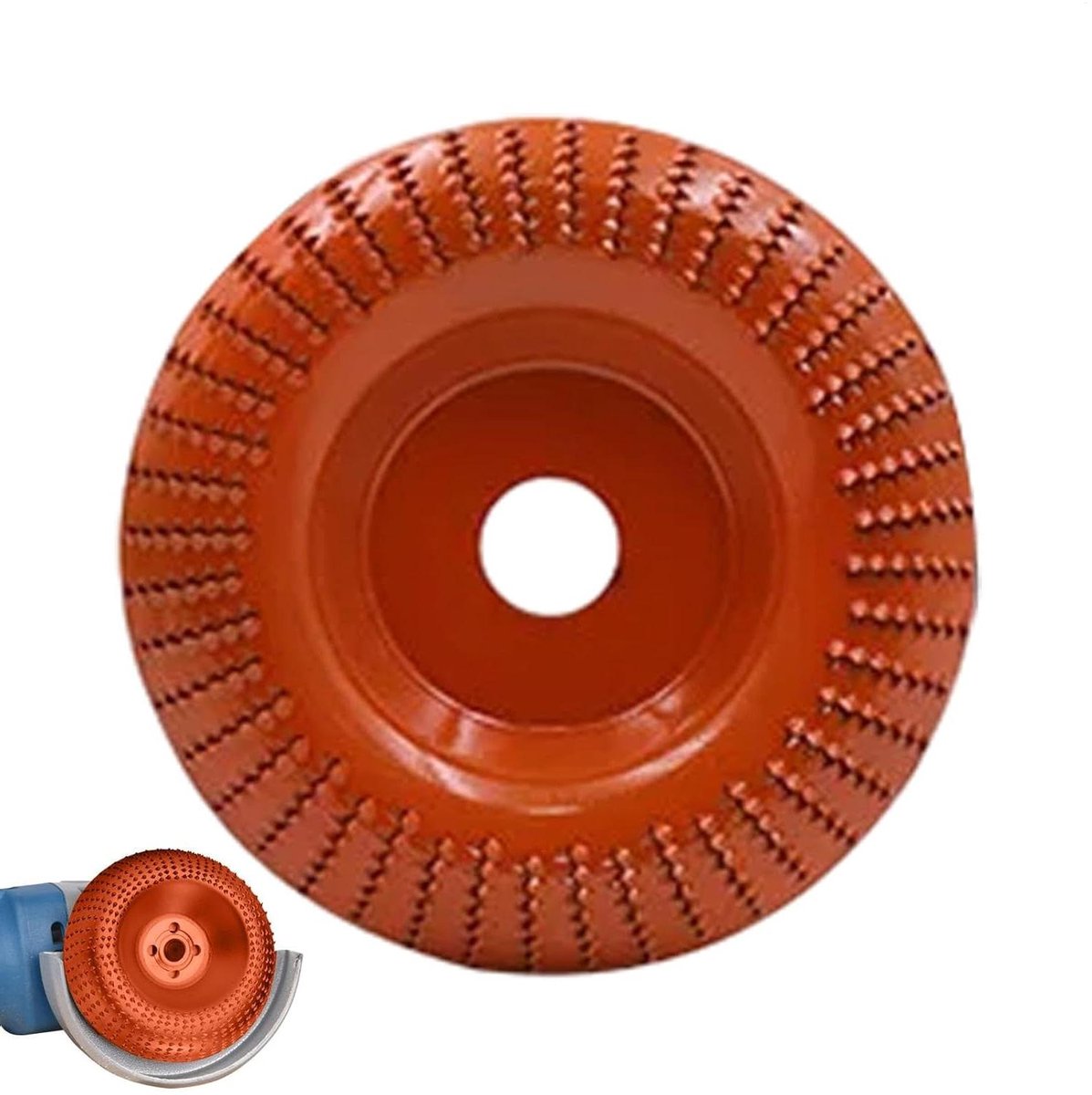 Houtslijpschijf - Houtvormwiel - Houtbewerking - Duurzaam koolstofstaal - 100mm - Oranje