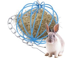 Hooibak Konijn - Voerdispenser Kleine Dieren - Netjes Voeren - Vermindert Voedselverspilling - 14x10x7 cm - Blauw