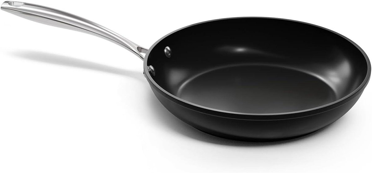 Koekenpan - Koekenpan met anti-aanbaklaag - Gezond Koken - PFAS-vrij - 20 cm - Zwart