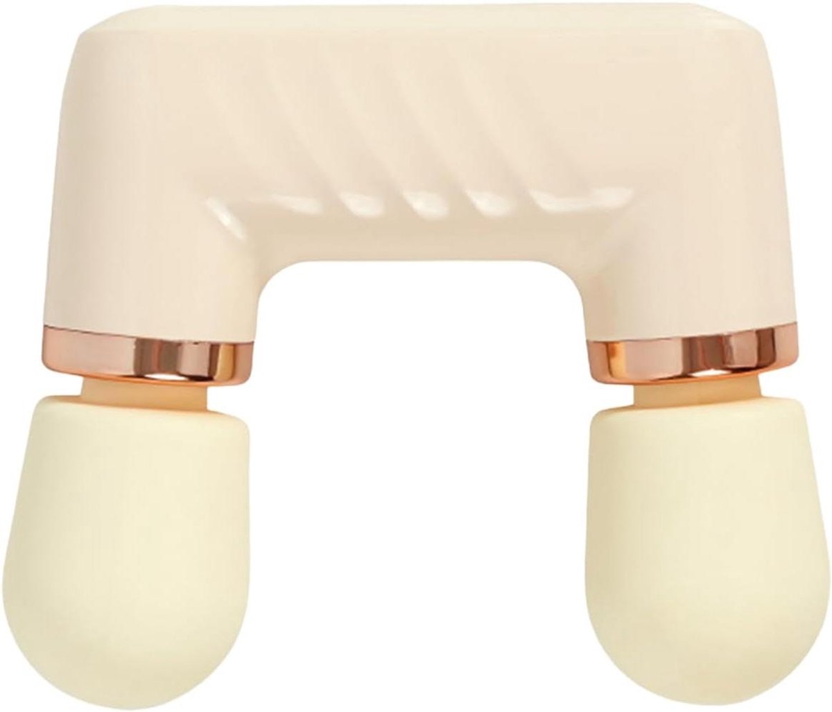 Mini Percussie Massager - Spierontspanner - Spierherstel - Dubbele Kop - 18 x 15.2 cm - Crèmegeel