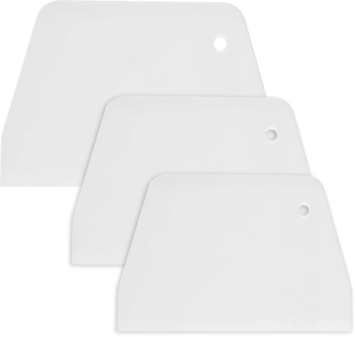 Dailygoods- Deegschraper Set 3 Stuks - Kunststof PP - Deegsnijder - Keukenschraper - Bakgereedschap - Voor Brood, Pizza, Cake