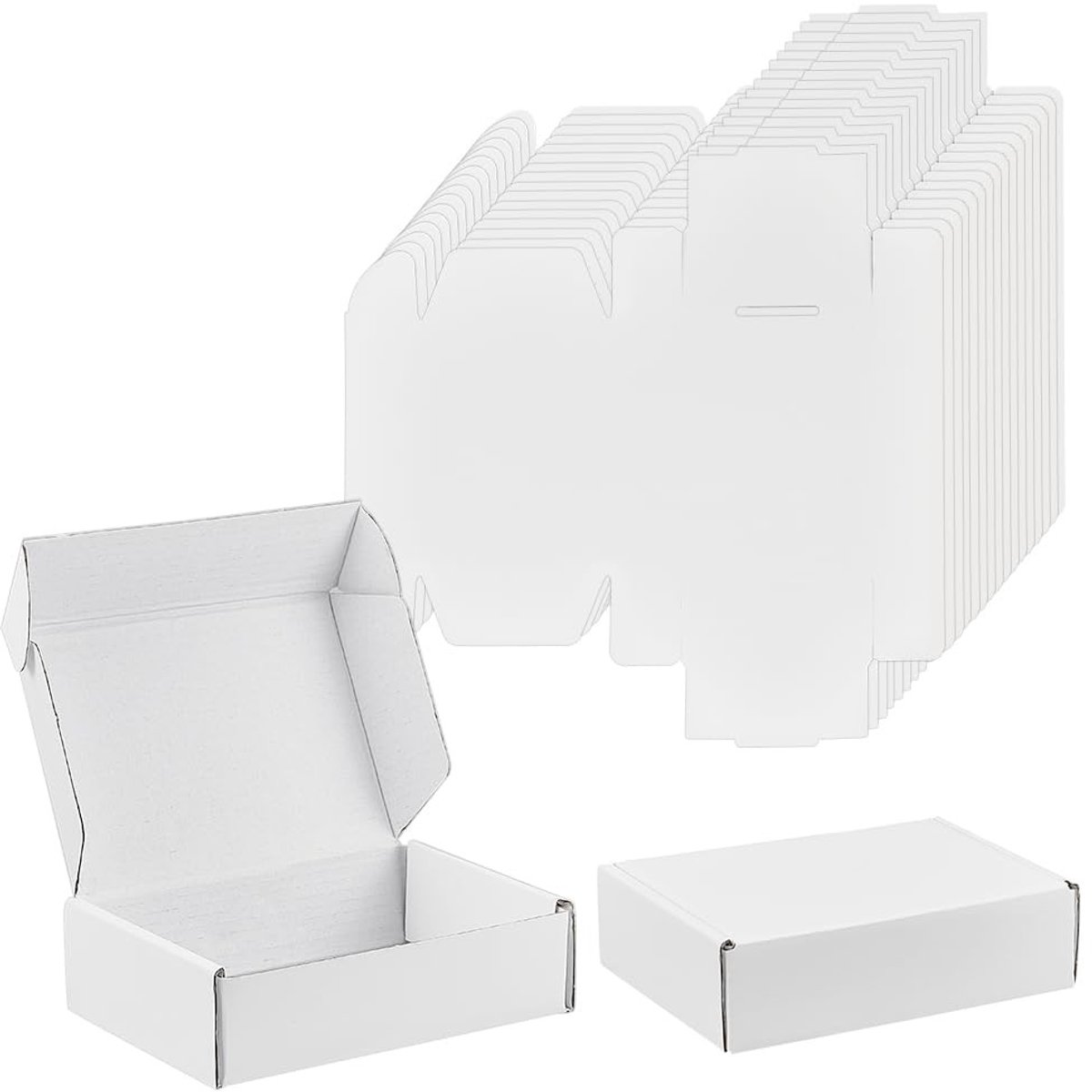 Dailygoods- Verzenddozen 30 stuks - Kleine Dozen 15 x 10 x 4 cm - Witte Golfkartonnen Dozen - Verpakkingsmateriaal - Duurzaam Karton - Ideaal voor Kleine Bedrijven - Verpakkingsdozen