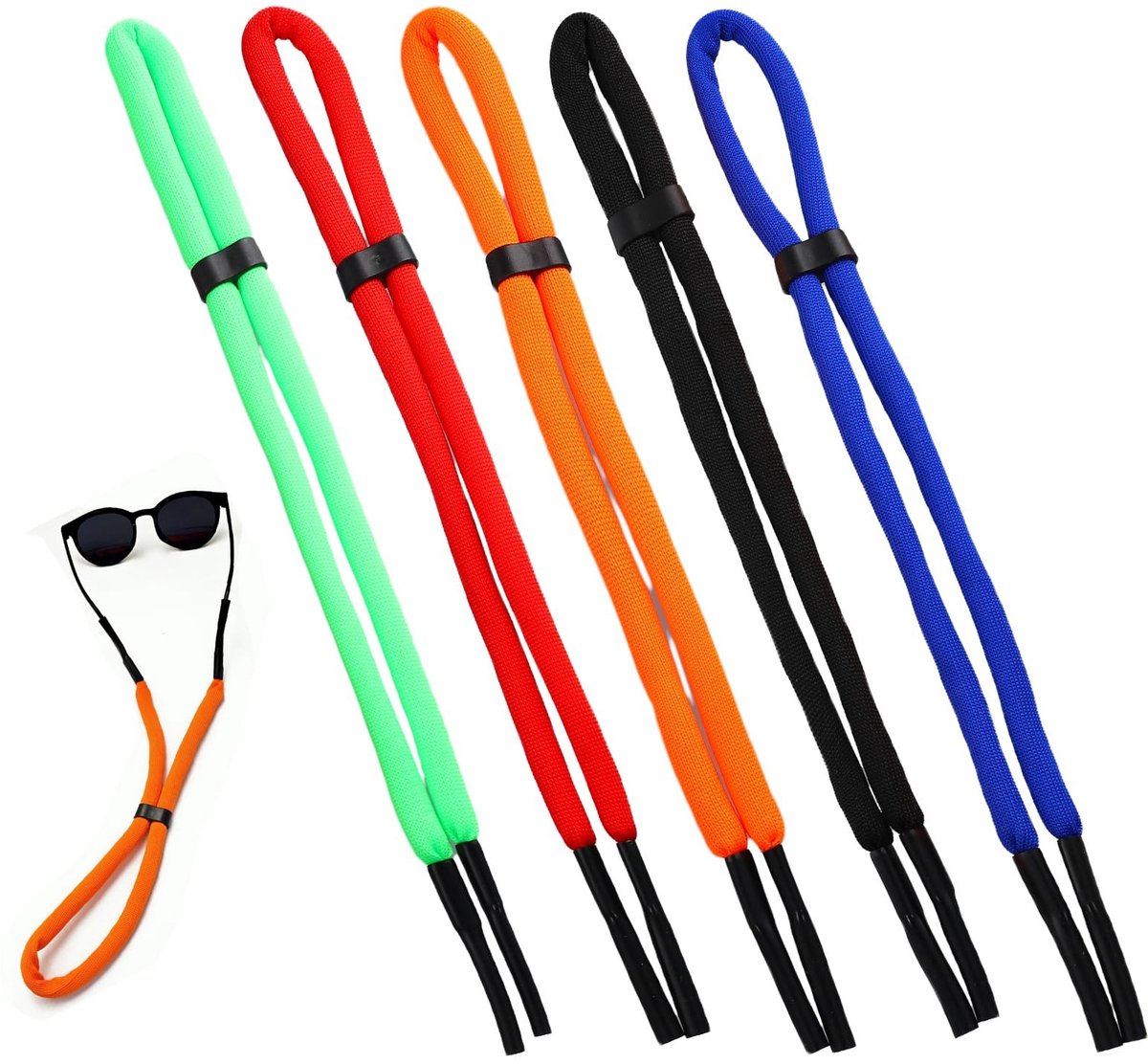 Dailygoods- Brillenkoord verstelbaar - Brillenkoord sport - Brillenkoord anti-verlies - Brillenband - 5 stuks - Geschikt voor watersport - Brilband