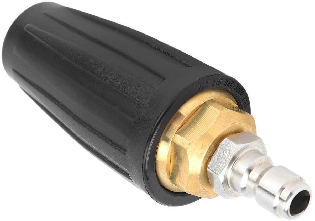 Dailygoods- Hogedrukreiniger Mondstuk 3000 PSI - Turbomondstuk - Roterende Sproeier - 1/4 inch Quick Connect - Roestvrij Staal - Diepe Reiniging - Turbosproeier