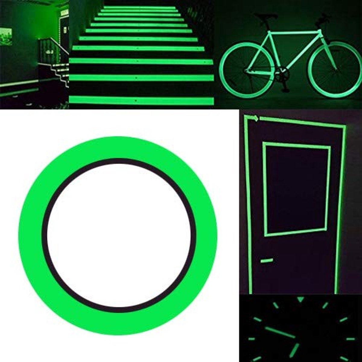 Dailygoods- Glow in the Dark Tape 10m - Zelfklevend - Waterdicht - Veiligheidsstickers - Milieuvriendelijk - Luminant ontwerp - Luminous Tape