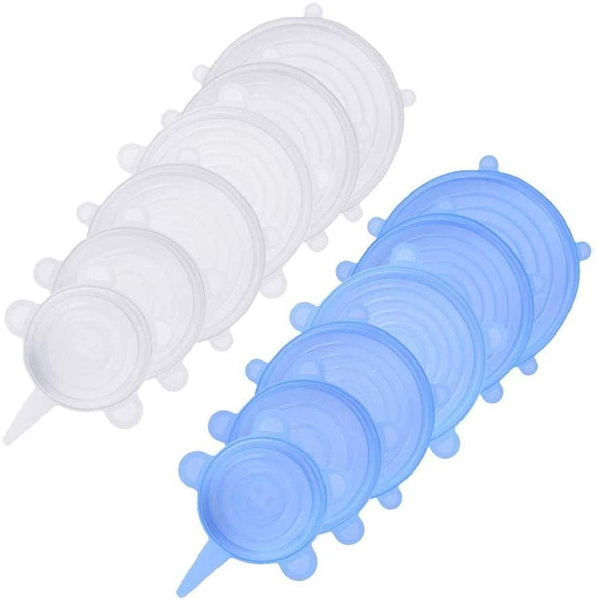 Dailygoods- Silicone Deksels 12Pcs - Herbruikbaar - Vershoud - Duurzaam - Antislip - Eenvoudig te reinigen - Voedselopslagdeksels