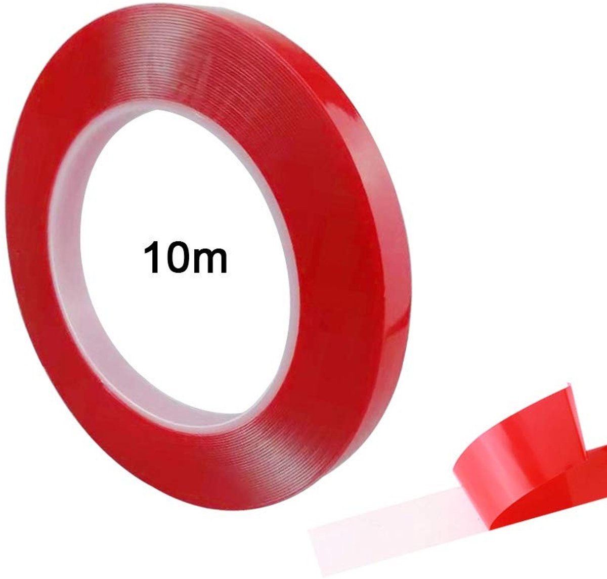 Dailygoods- Dubbelzijdig Plakband Extra Sterk - 10 m x 10 mm - Waterdicht - Hittebestendig - Afneembaar - Acryl Materiaal - Montagetape