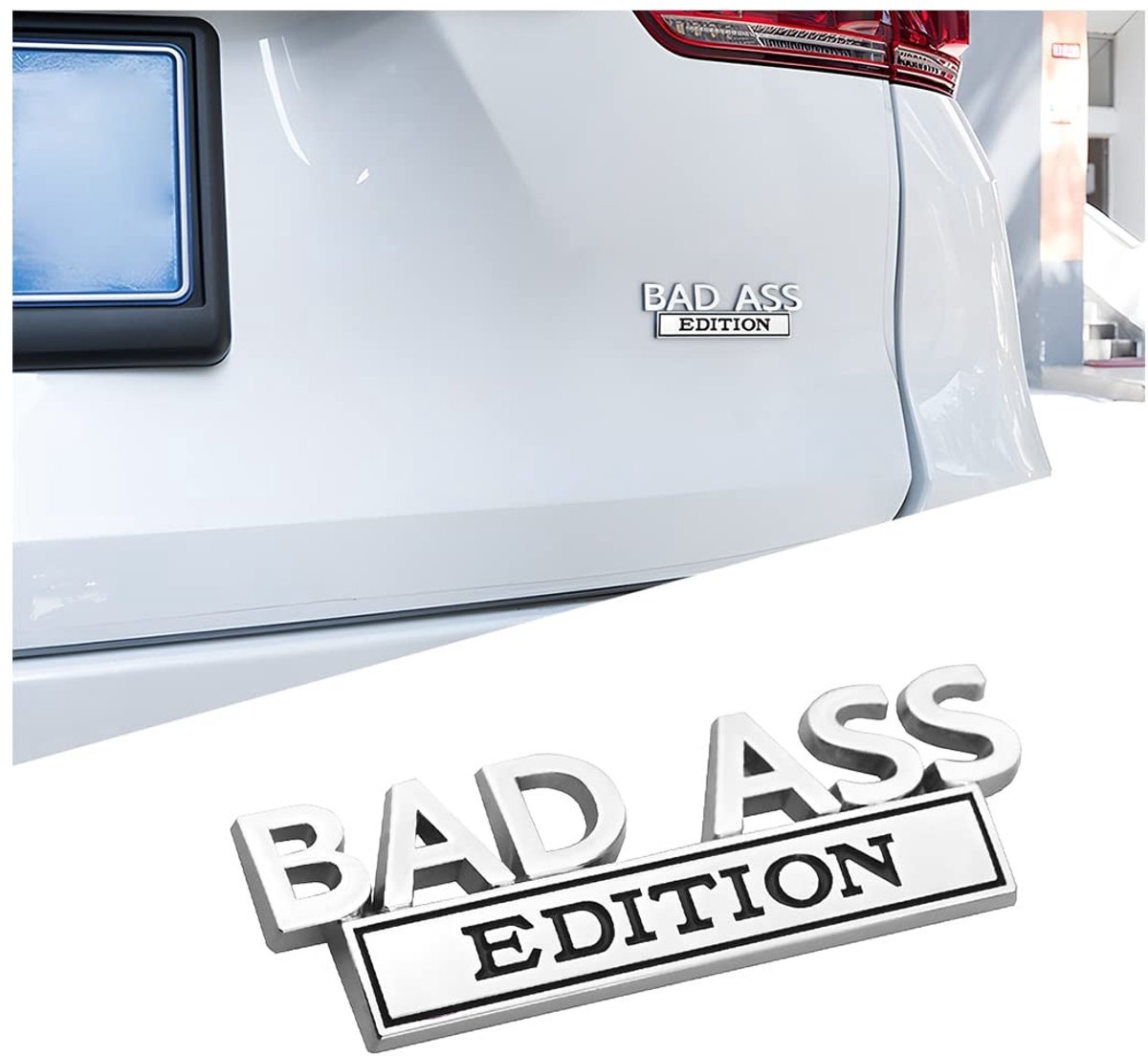Dailygoods- Embleem Bad Ass Edition - Auto Sticker - Metalen Sticker - Universele Pasvorm - Zinklegering - 10 x 3,5 cm - Autosticker