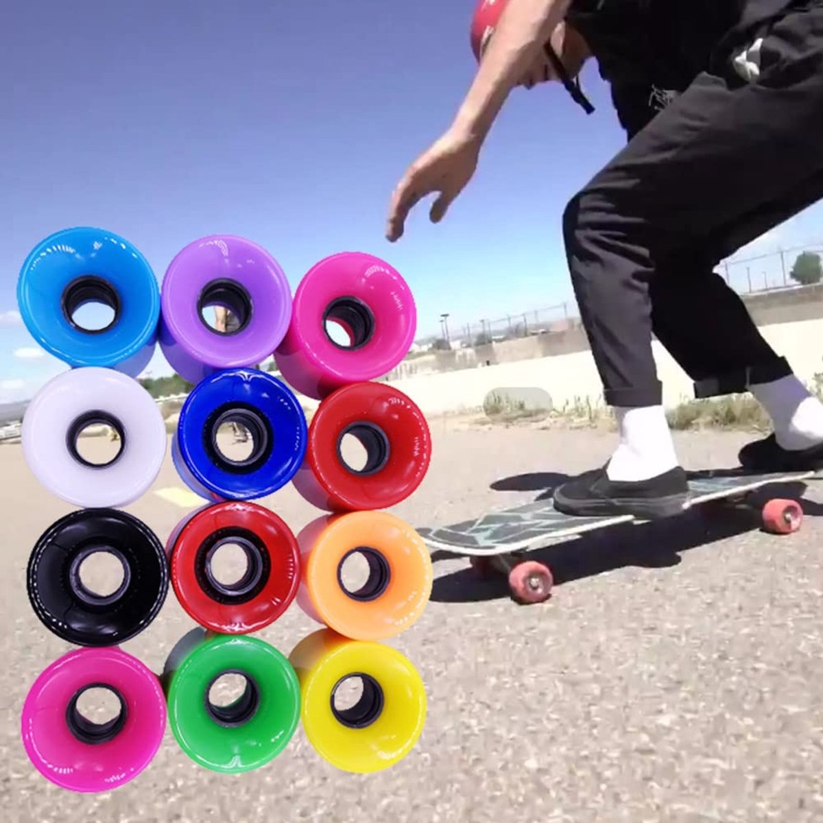 Dailygoods- Skateboard Wielen 60x45mm - 4 Stuks - PU Materiaal - 78A Hardheid - Groen - Duurzaam en Praktisch - Skate Wielen