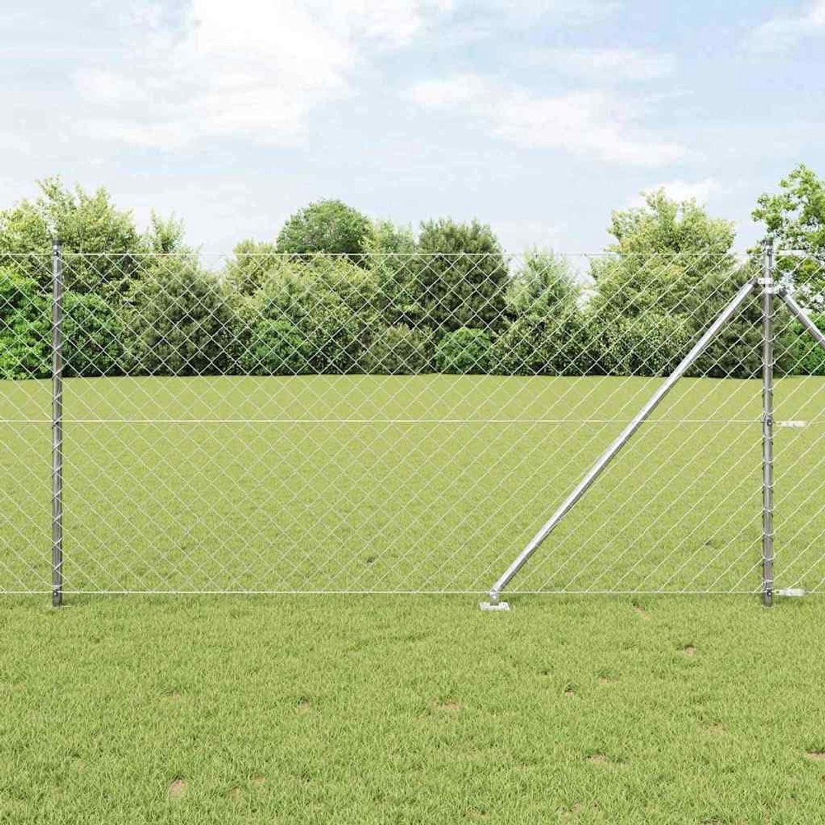 Hekpalen Set - Omheining Palen - Tuin Afbakenen - Stalen Constructie - 2.5 Meter - Zilver