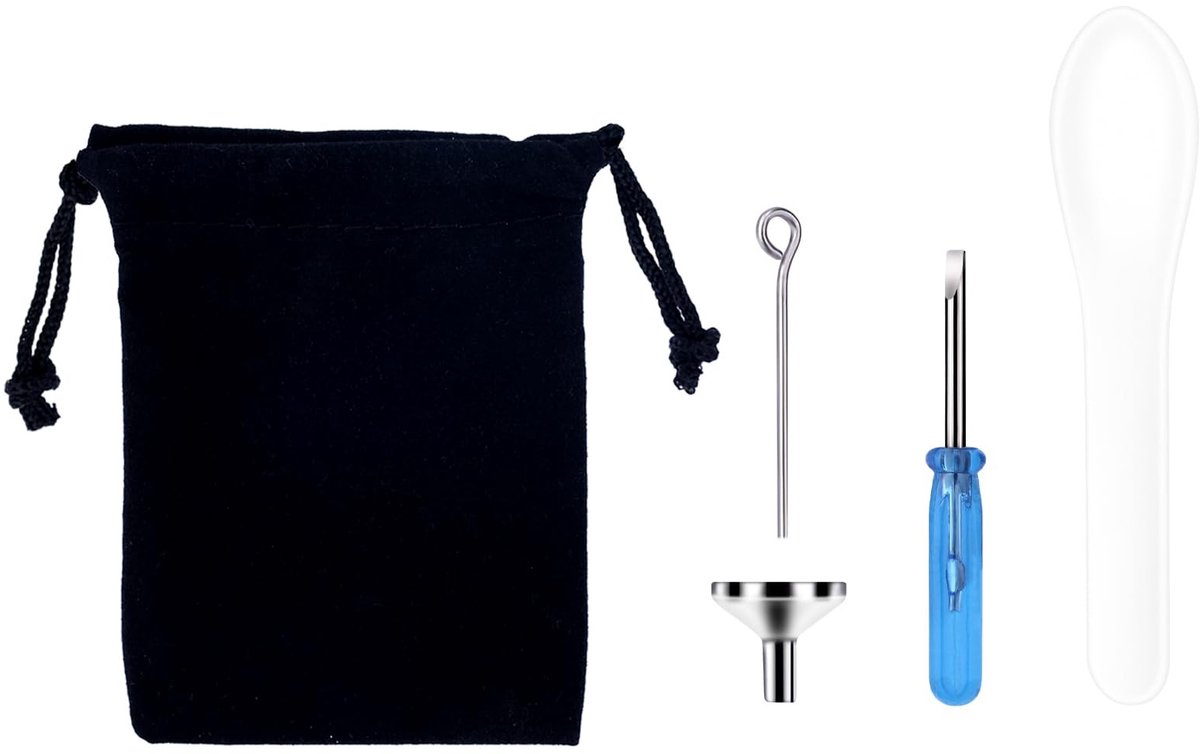 Dailygoods- Crematie Trechter Set Compleet - Inclusief Lepel/Haak - Opbergtas - Schroevend