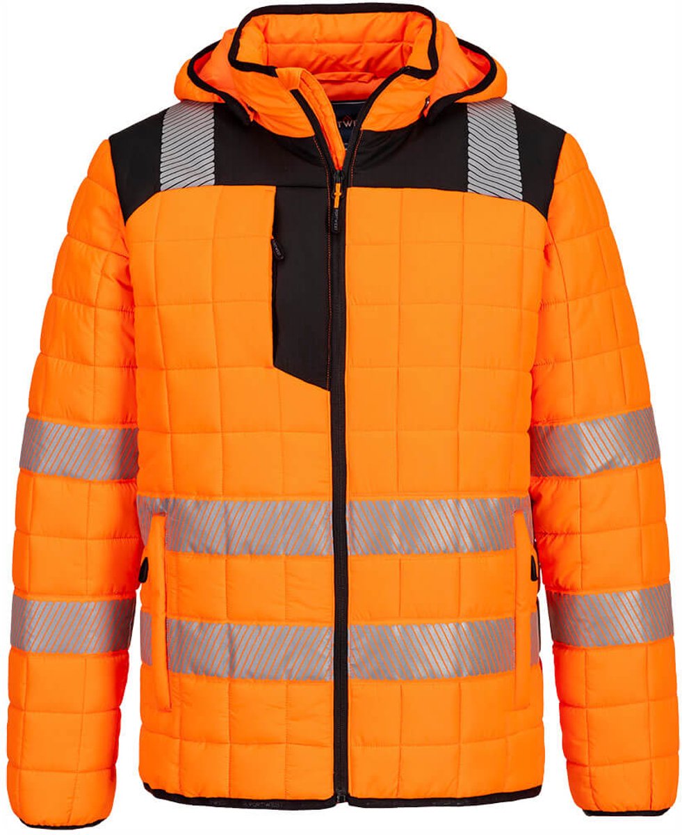 Portwest PW3 Hi-Vis Square Baffle Jack T165 Oranje