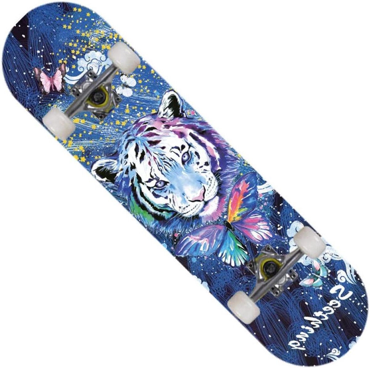 Skateboard Longboard Penny Board Outdoor Sport Dubbel Kick Deck 80 x 20 cm Meerkleurig