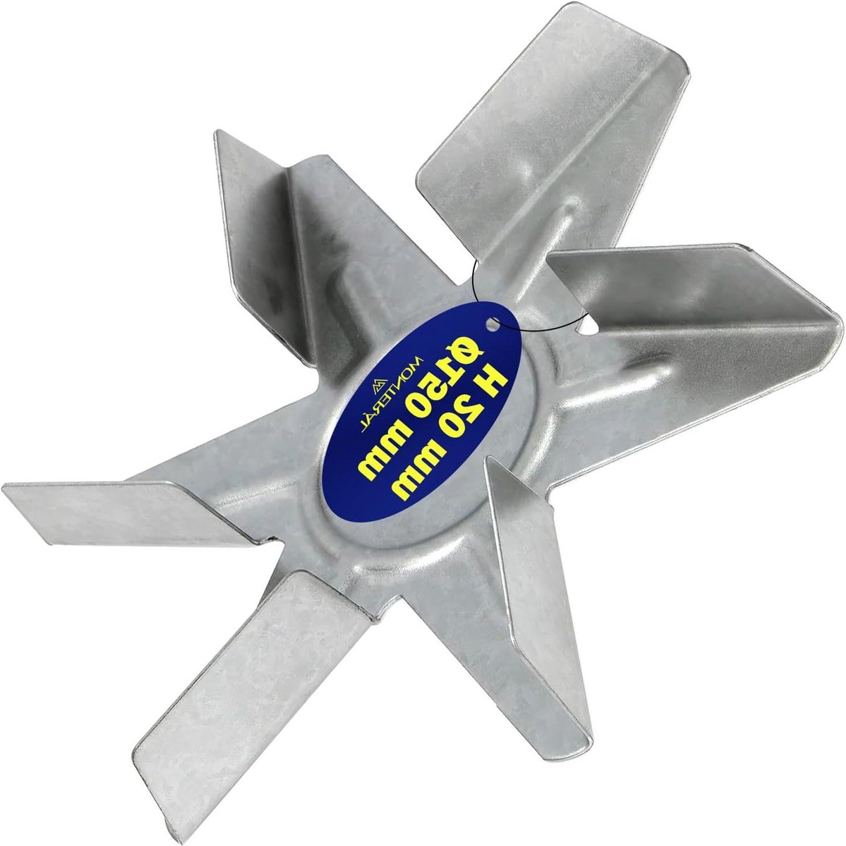 Ventilatorblad Ovenmotor - Waaier Oven - Gelijkmatige Warmte - 6 Bladen Aluminium - Ø150 mm H 20 mm - Wit