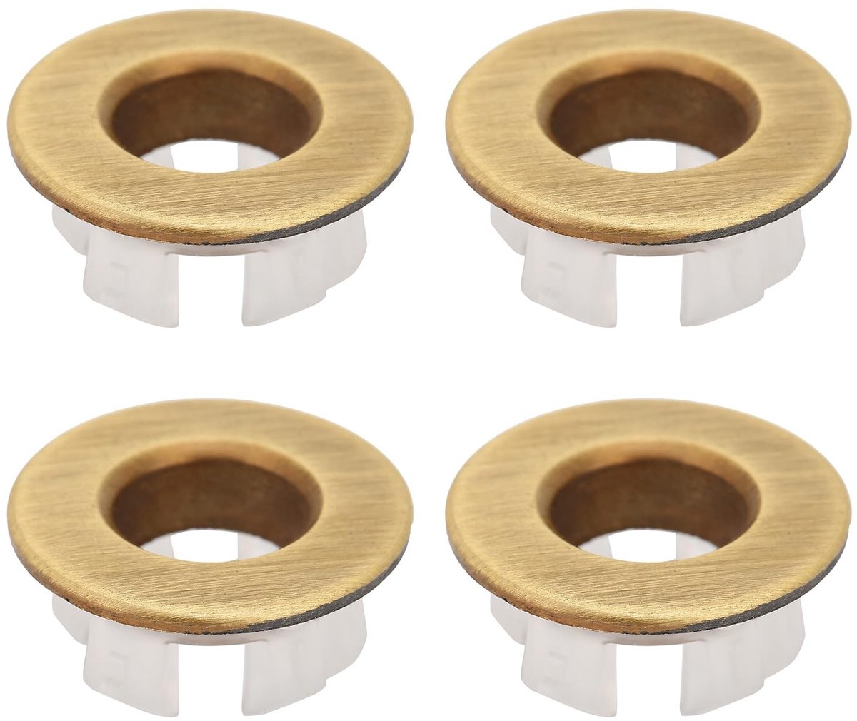 Dailygoods- Wastafeloverloopring Messing - Gootsteengat Rond - Vervangingsring - Badkamer Accessoire - 4 Stuks - Modern en Glanzend - Overloopafdekking