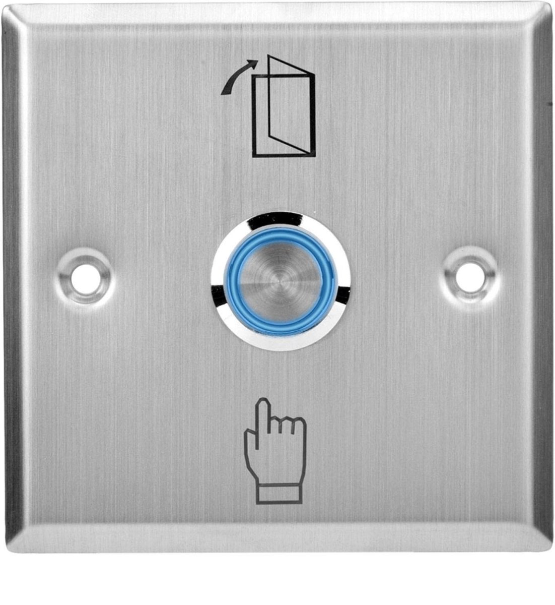 Dailygoods- Deurschakelaar Roestvrij Staal - Duurzaam Toegangscontrolesysteem - Drukknop - 86x86 mm - Veilig Ontwerp - 3A @ DC36V - Deuropener