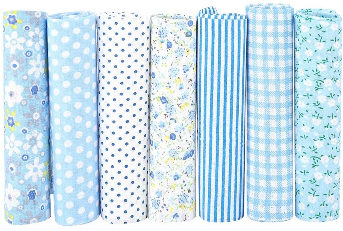 Dailygoods- Katoenstof 100% Premium - DIY Ambachten - Patchwork Stof - Multifunctioneel - Bloemenpatroon - 3 Stuks 50x50cm