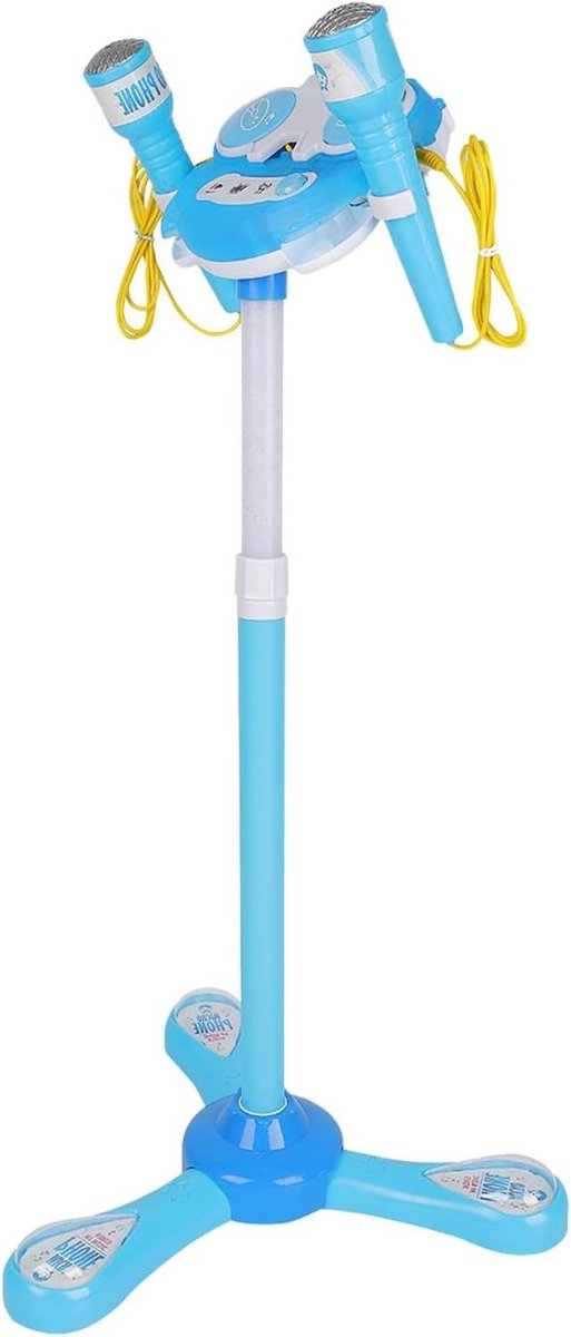 Kinder Microfoon Stand - Karaoke Speelset - Muziek Leren - Verwijderbare Microfoon - 98 x 229 cm - Blauw