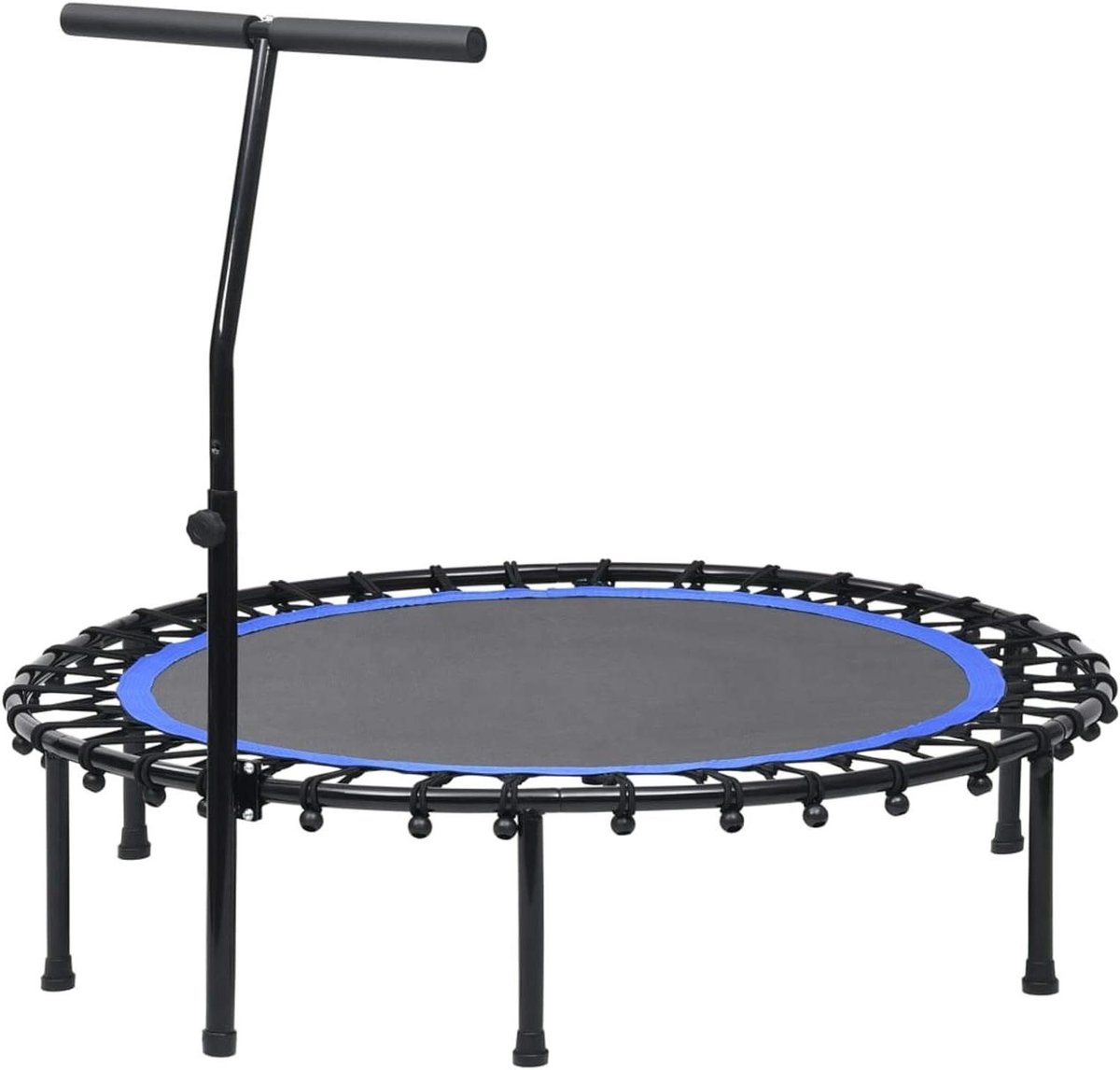 Fitness Trampoline - Mini Trampoline - Thuis Sporten - Met Handvat - 122 cm - Blauw en zwart