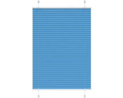 Plisségordijn - Plissé raambekleding - Privacy en zonwering - Boorvrije montage mogelijk - 80 cm breed - Blauw