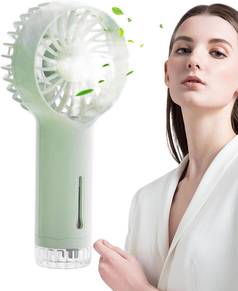 Mistventilator - Spray ventilator - Buiten verkoeling - Drie snelheden - 16.8 cm - Groen