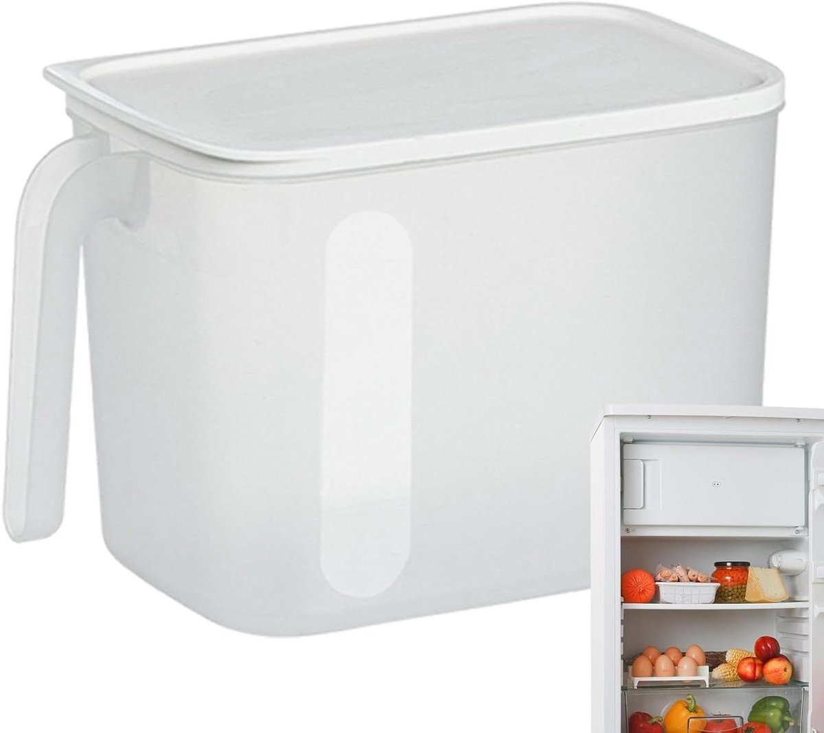 Opbergdoos Vriezer - Koelkastcontainer Ijsbak - Keuken Organiseren - Stapelbaar met Handvat - 32 x 18.5 x 21 cm - Transparant