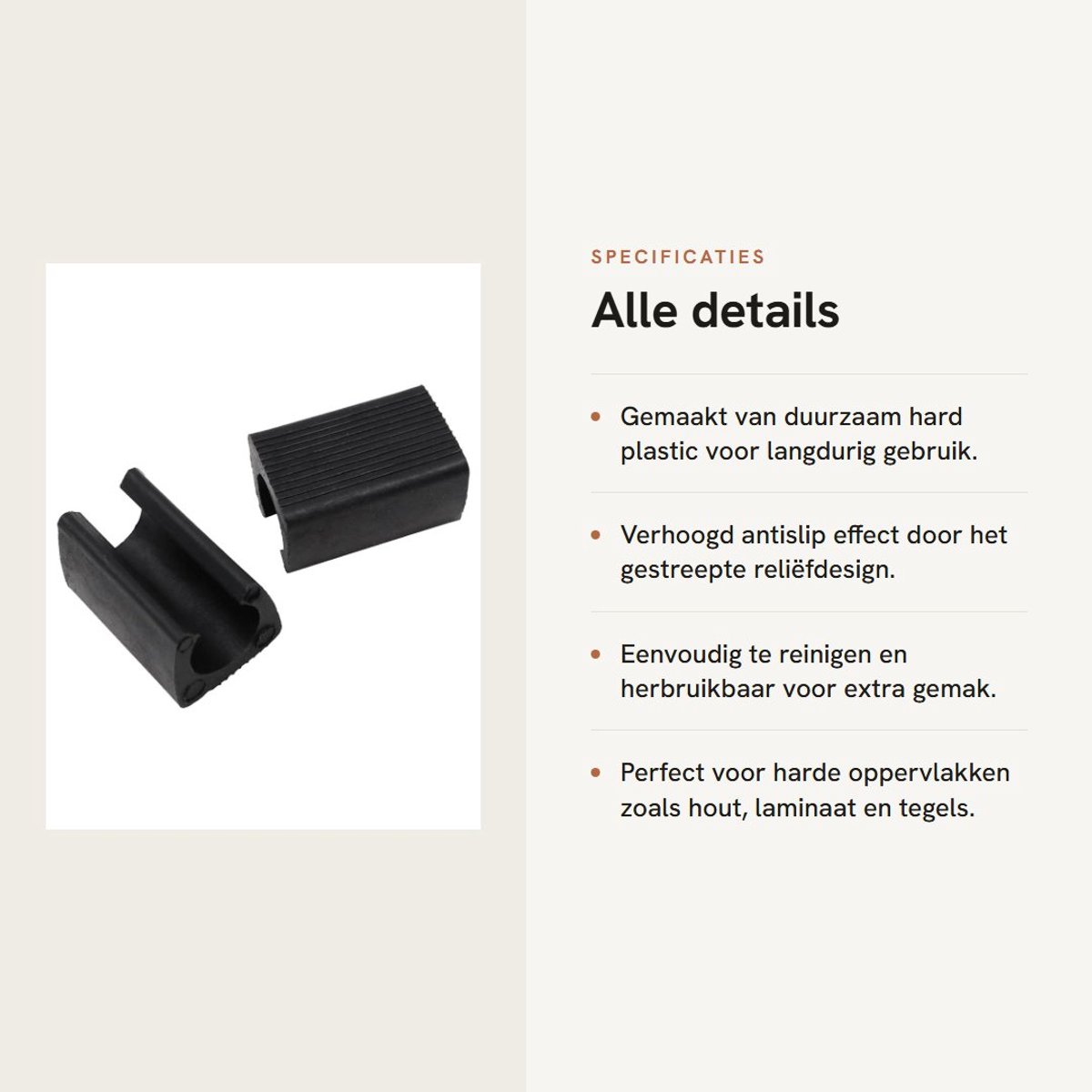 Dailygoods- Vloerversterkers 40 Stuks - Antislip Stoel Slee - Vloerbeschermers - U-Vorm Voet Cap - Geschikt voor 14mm Poten - Hoogwaardige Kunststof - Meubelpootbeschermers