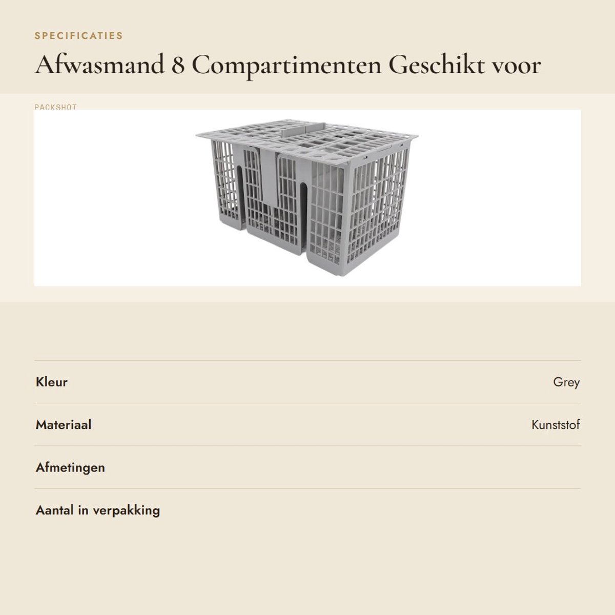 Dailygoods- Afwasmand 8 Compartimenten - ABS Materiaal - Geschikt voor de meeste Vaatwassers - Handvat - Stabiliteit - Efficiënte Organisatie - Afwasmandje