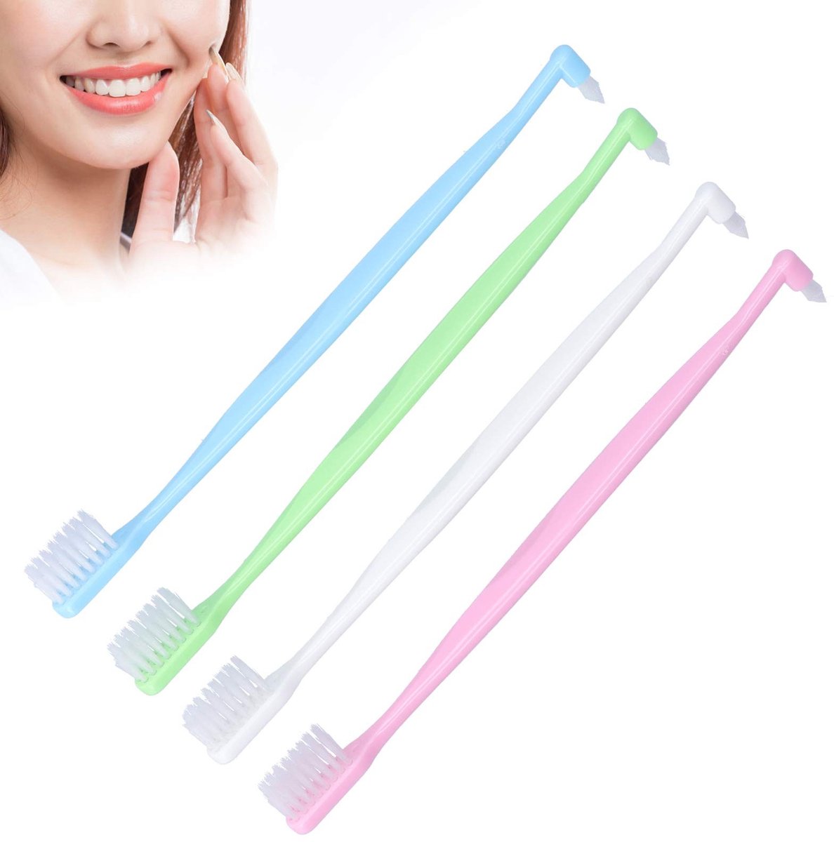 Dailygoods- Tandenborstel Orthodorisch - Dubbele Tuft - 4 Stuks - Tandenborstel voor Beugeltanden - Tandenreiniger - Efficiënt Ontwerp - Orthodontische Tandenborstel
