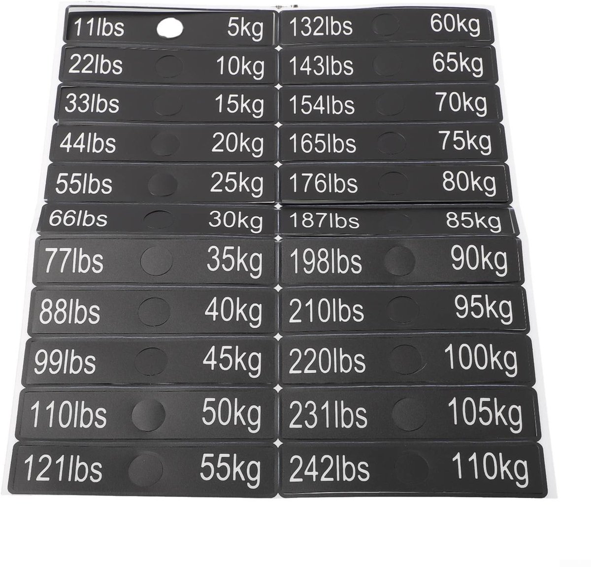 Dailygoods- Gewichtlabel Hoogwaardige Materialen - Gewicht Sticker Labels - Fitnessapparatuur - Power Equipment - Stevig - Duurzaam - Gewichtstickers