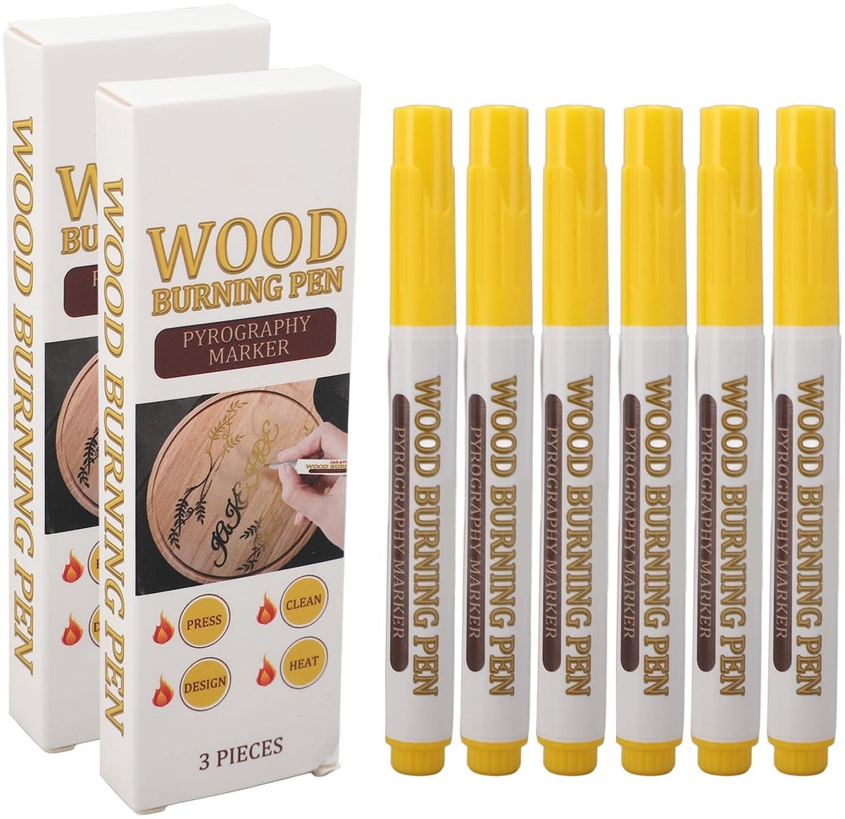 Dailygoods- Schorkstift Compact - Lichtgewicht - Nauwkeurig - Gebruiksvriendelijk - Voor Houtpulp - Geschikt voor Kunstprojecten - Houtmarker