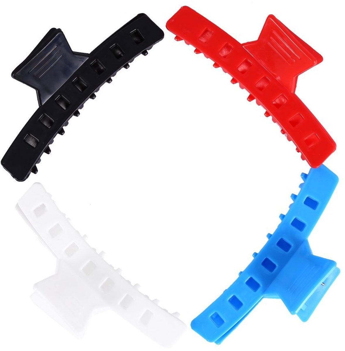 Dailygoods- Haarclip Dubbel Scharnier - Haarspeldjes - Haaraccessoires - 12 Stuks - Kunststof - 8cm Lengte - Haarspeld