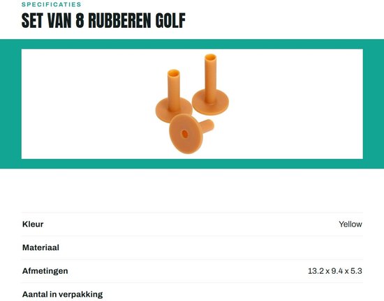 Set van 8 Duurzame Rubber Golfaccessoires voor Driving Range, Geschikt voor Binnen en Buiten, Diverse Maten van 35mm tot 80mm van Merkloos — afbeelding 3