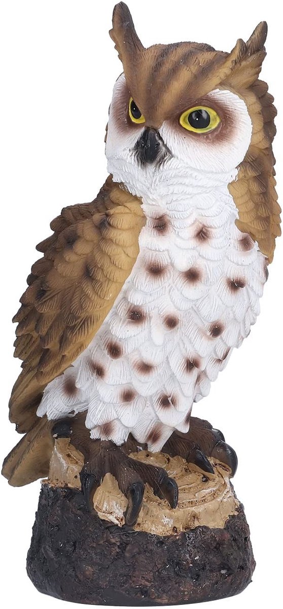 Dailygoods- Uil Ornament Handgetekend - Decoratie Beeld - Uil Harsbeeld - Bureaubladdecoratie - Goede Geschenken - Levensechte Ogen - Decoratiebeeld