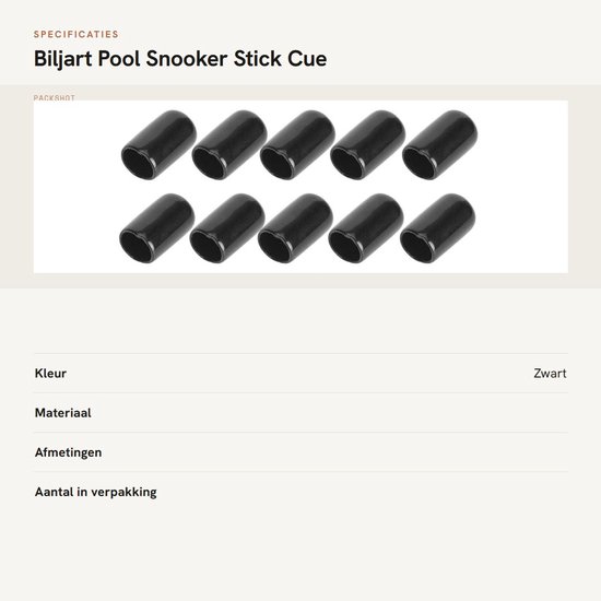 Dailygoods- Biljart Cue Tip Beschermhoes - Rubber - 10 Stuks - Duurzaam - Vochtbestendig - Lichtgewicht - 10mm/20g - Keu van Dailygoods — afbeelding 3