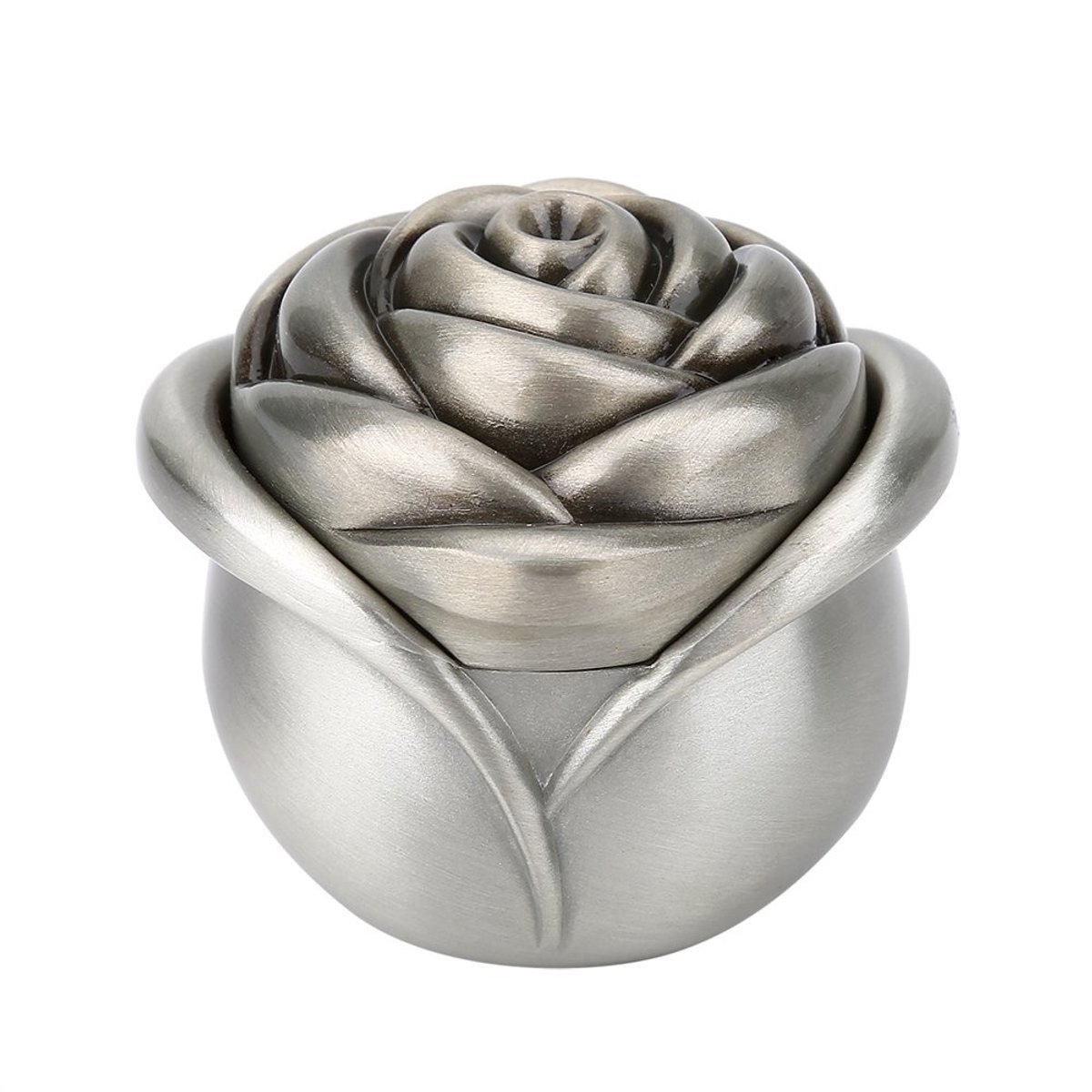 Dailygoods- Ringdoos Trouwring - Sieradenopbergdoos Zinklegering - Roze Bloemenontwerp - Ideaal voor Verloving - Afmetingen 5x5 cm - Inclusief Sieradenzakje - Sieradendoos