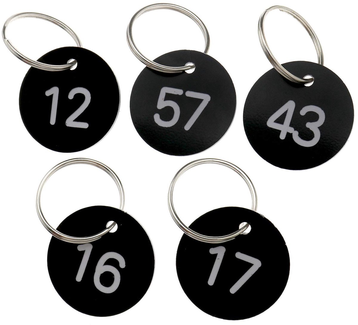 Dailygoods- Nummer Schijven 100 Stuks - Gegraveerd - Tafel Tags - Rond/Generiek - Voor Binnen/Buiten - Kunststof ABS - Tafelnummer