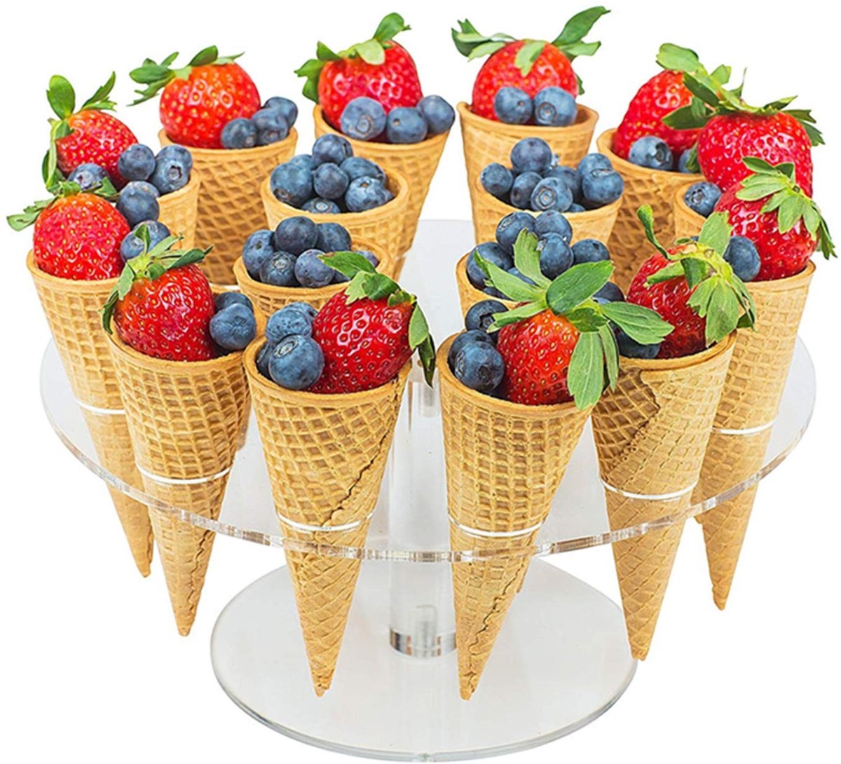 Dailygoods- IJsblokjeshouder 16 Gaten - Acryl - Transparant - Ijskraam - Decoratie - Veelzijdige Standaard - Snackhouder