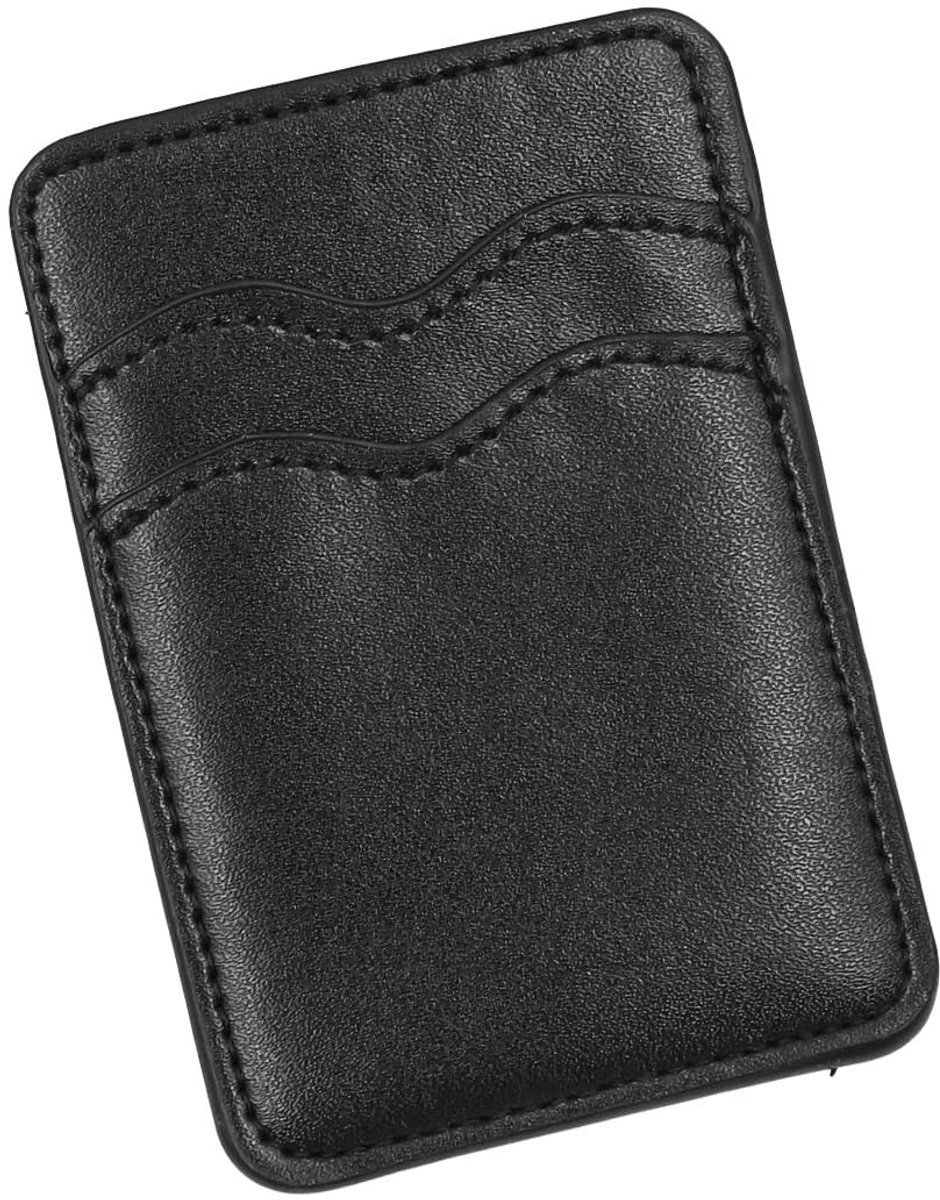 Dailygoods- Telefoonkaarthouder Zelfklevend - RFID-blokkering - Leer - Zwart - Slank - Luxe uitstraling - Handig voor kaarten - Kaarthouder