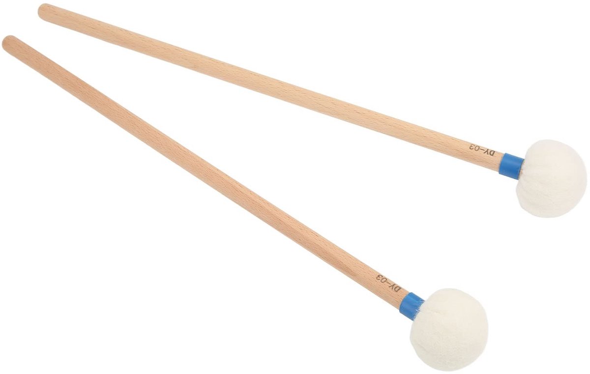 Dailygoods- Drum Mallet Lichtgewicht - 2 Stuks - Esdoorn Handvat - Vilten Kop - Hoge Compatibiliteit - Draagbaar - Drumstokken