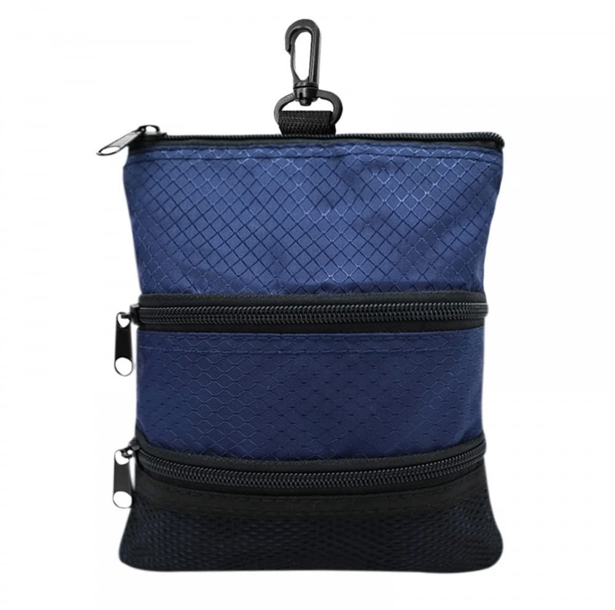 Dailygoods- Golftas Draagbaar - Golfbal Organizer - 3-Laagse Ritssluiting - Hoogwaardig Oxford-Materiaal - Praktisch en Compact - Handig Haakontwerp - Golfaccessoire