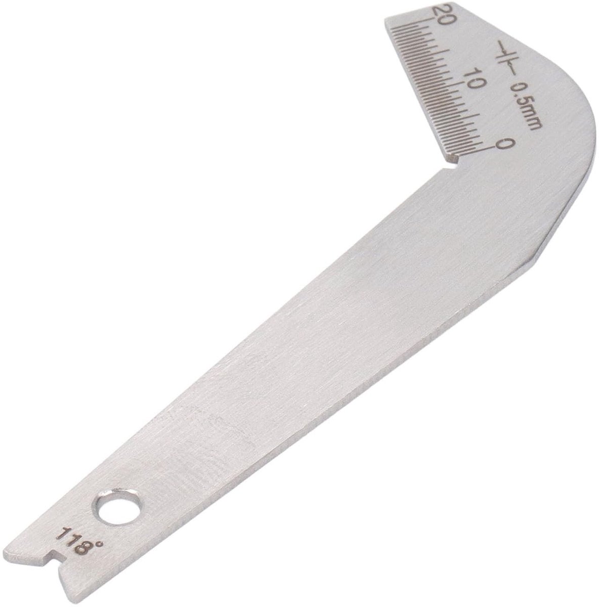 Dailygoods- Boorslijpmeter Roestvrij staal - Draagbaar/Lichtgewicht - Nauwkeurigheid 0,5 mm - Meetbereik 0-20 mm - Hoek 118° - Efficiënte boorpunthoek - Boormeter
