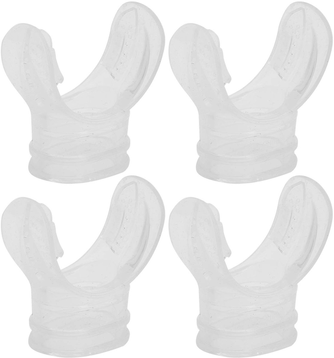 Dailygoods- Duikbeet Mondstuk - 4-delig - Siliconen - Comfortabel U-vormig - Geschikt voor Snorkelen - Ademslangen - Voedselveilig Materiaal - Snorkelmondstuk